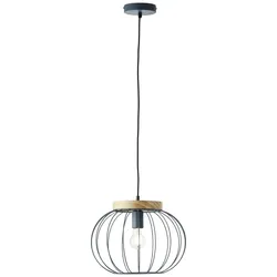 BRILLIANT Lampe, Sorana Pendelleuchte 1flg türkis, Metall/Holz, 1x A60, E27, 40W,Normallampen (nicht enthalten)