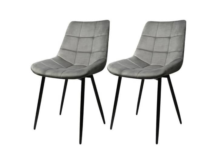 BLGUNSAV Lot De Deux Chaises De Salle à Manger à Grille Gris Clair Taille De L'assise : 50 X 39 cm.
