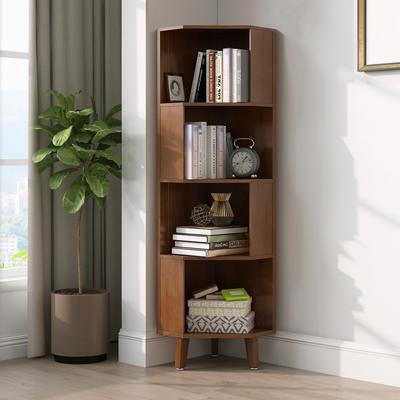 BALANBO Tall Corner Bookcase, Corner Shelf, Multifunctional Bookshelf