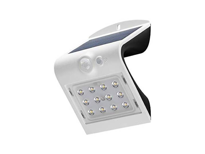 Goobay 45802 LED zonnelamp buitenspot met bewegingsmelder voor buiten / 1,5 W zonne-lamp outdoor / IP65 tuinspot/buitenlamp met bewegingsmelder PIR sensor/wit