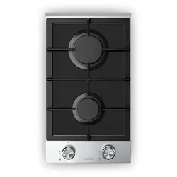 Klarstein Verosteel Gaskochfeld | 2-flammig | elektrische Zündung | Erdgas- und LPG-kompatibel | 4200 W | 30 cm Silber