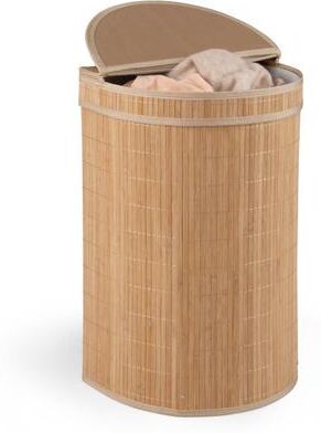 Costway 19 Gal Capacity Bamboo Laundry Hamper with Zippered Lid-Natural