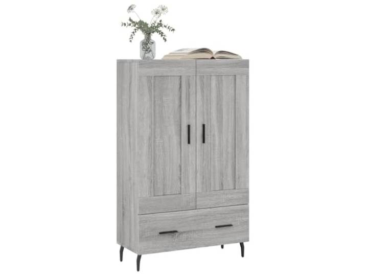KTHLBRH Sideboard Grau Sonoma 69,5 x 31 x 115 cm Holz mehrschichtig Türen, großer Stauraum, Ausstellungsfläche, inklusive Wandbefestigung