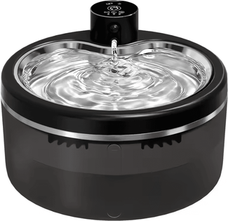 Inspire Curations AquaFlow Wireless Stainless Steel Cat Water Fountain dusk Black 3l