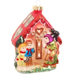 Krebs Glas Lauscha Christbaumschmuck Glas Lebkuchenhaus Hänsel&Gretel 13 cm multicolor