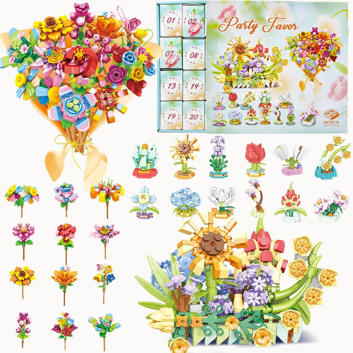 oCreon Adventskalender 2025 met 24 botanische kunstbloemen voor vrouwen