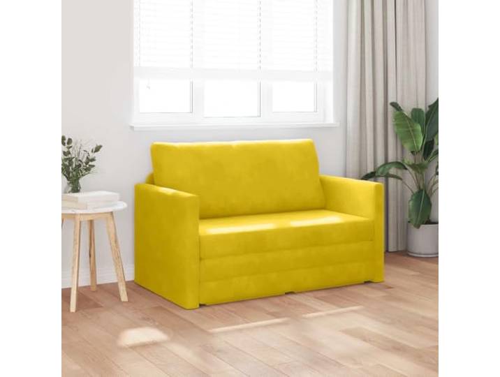 KTHLBRH Schlafsofa Sonnenblume gelb 124 x 71 x 78 cm Samt Gestell aus Metall und Sperrholz, abnehmbare Kissen, umwandelbar, einfache Montage