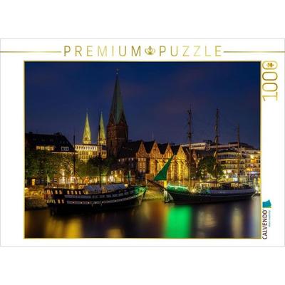 CALVENDO Puzzle Uferpromenade Schlachte - Bremen | 1000 Teile Lege-Größe 64x48cm Foto-Puzzle für glückliche Stunden