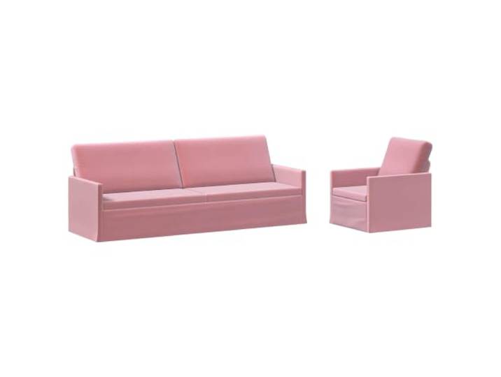 vidaXL Sofa-Set 2 pcs Rosa Samt (V) Samtpolsterung für Komfort und Style, Metallrahmen sorgt für hohe Stabilität, Für maximalen Komfort gemacht