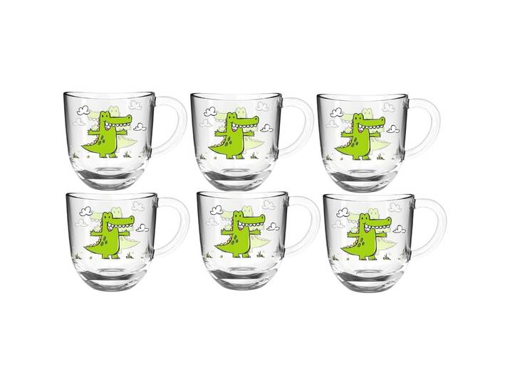 Tassen-Set Leonardo Krokodil Glas H 14 cm 280 ml 6 Stk - Tassen-Set