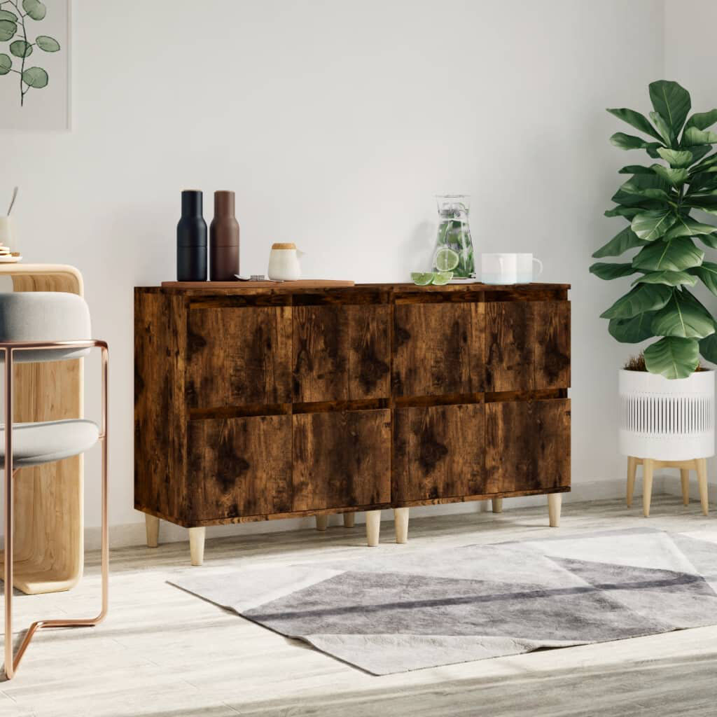 Norden Home Dave 60cm Sideboard Smoked Oak 70cm H X 60cm W X 60cm D