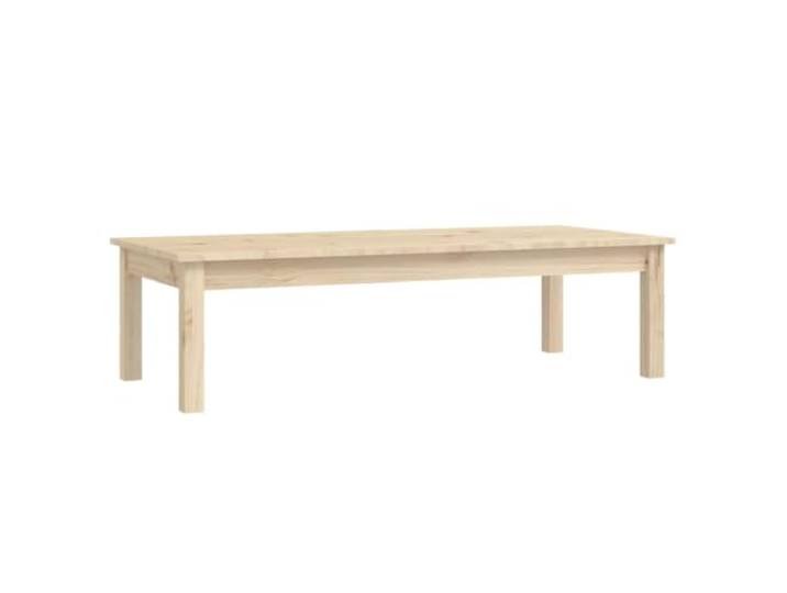 Favemtsl Couchtisch Massivholz Kiefer Beistelltisch 110x50x30 cm Flacher Wohnzimmertisch aus unbehandeltem Holz für harmonisches Flair und Ablage von Getränken oder Deko im Wohnbereich.