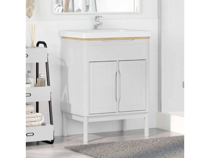 VIDAXL Meuble sous vasque FLORO blanc 60 x 40 x 80 cm en pin massif