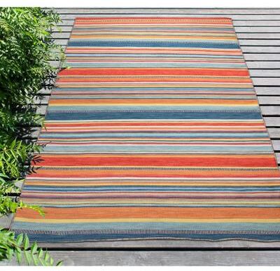 Lush Decor Sonoma Malibu Stripe Hand-woven Indoor/ Outdoor Area Rug