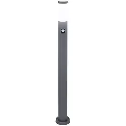 Außen Steh Lampe ANTHRAZIT Garten Bewegungsmelder Edelstahl Säulen Stand Leuchte im Set inkl. LED Leuchtmittel