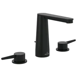 Villeroy & Boch Dreiloch-Waschtischarmatur Conum 440x144x165mm m Zugstangen- Ablaufgarnitur Matt Bla TVW127001000K5