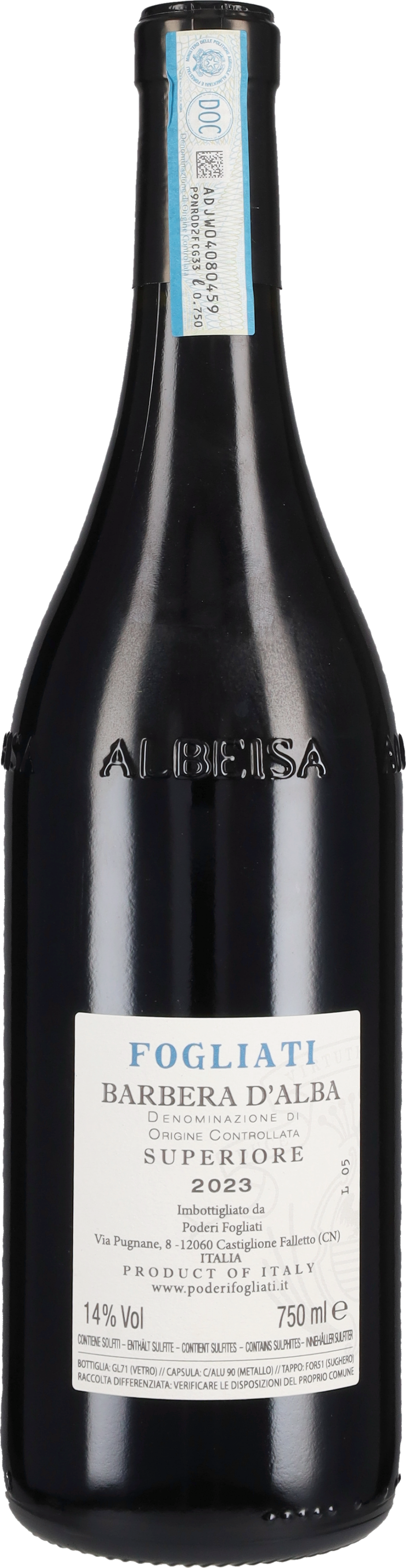 Barbera d'Alba Poderi Fogliati 2023