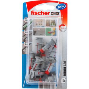 Fischer Dübel 545683, DuoBlade 2 Komponenten-Dübel, 8 x 44mm, Gipskartondübel, 10 Stück