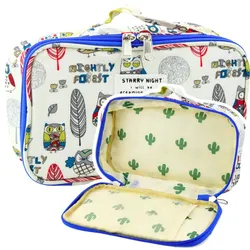 Federmäppchen, Schul-Organizer, Kosmetiktasche, Eulen, Weiß, 22,5 cm
