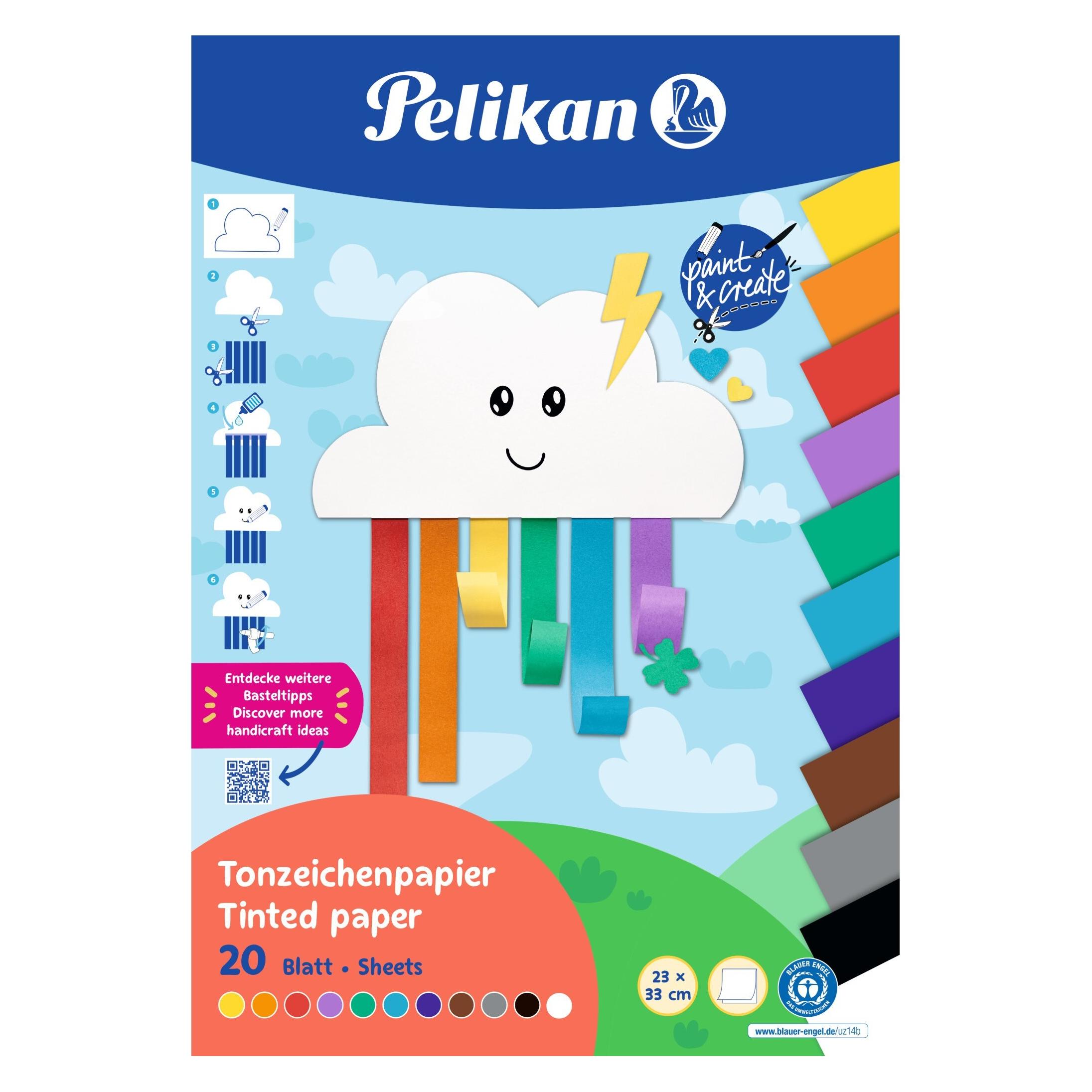 Pelikan Tonpapier Block TZPB, 20 Blatt, 23x33cm, Rainbow (120 g/m², 1x) (101585)