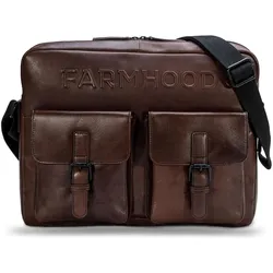 Farmhood Memphis Aktentaschen Messenger Leder 38 cm Laptopfach (15.40"), Notebooktasche, Braun