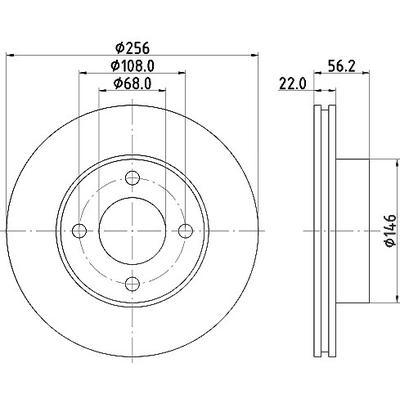 Hella Bremsscheibe [Hersteller-Nr. 8DD355102-431] für Audi