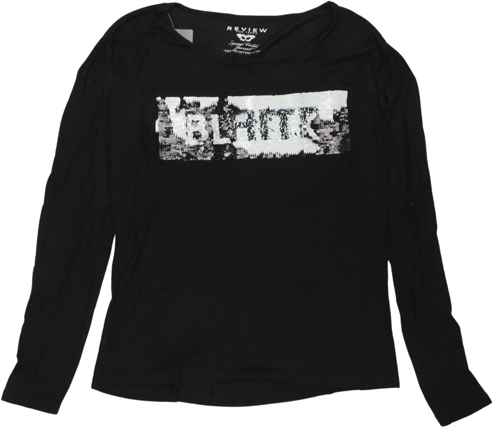 Review Mädchen Langarmshirt, Schwarz, Gr. EU 176, Viskose - Second Hand