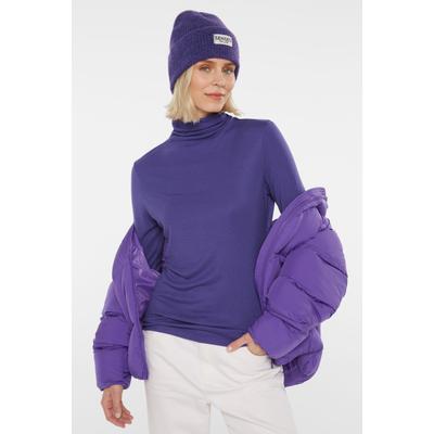 Langarmshirt SENSES.THE LABEL, Damen, Gr. M, lila, Web, Material: 50% Viskose, 50% Polyester, unifarben, slim fit normal, Rundhals, eingesetzt gerader Abschluss, Shirts Langarmshirt