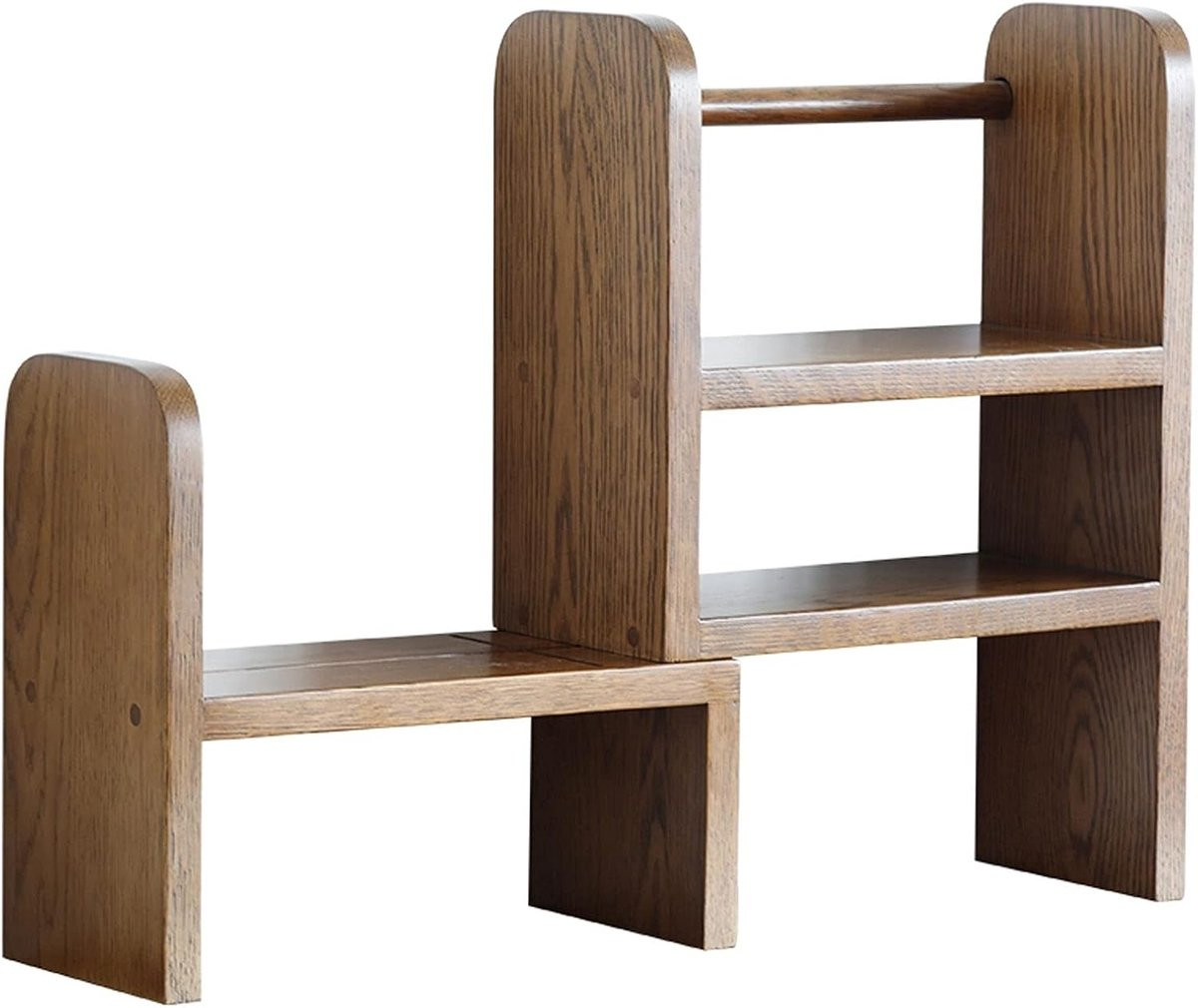 Bruine Bureau Boekenkast met Verstelbare Planken voor Bureau Organisatie
