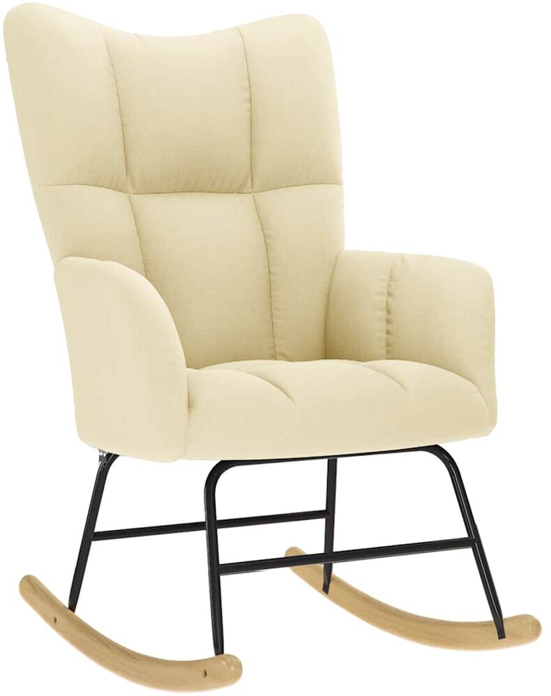 vidaXL Chaise à bascule Crème Tissu