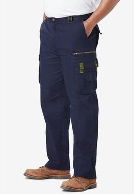 Men's Big & Tall Expedition Ripstop Cargo Pants by Boulder Creek in Navy (Size 40 40)