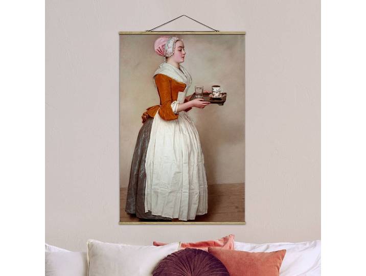 Stoffbild Das Schokoladenmädchen Webstoff Multicolor 35 x 53cm