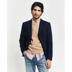 Gant für Herren. 8050213 Pullover mit Rundhalsausschnitt aus brauner Schafwolle, gestrickt mit Achten (XXL), Lässig