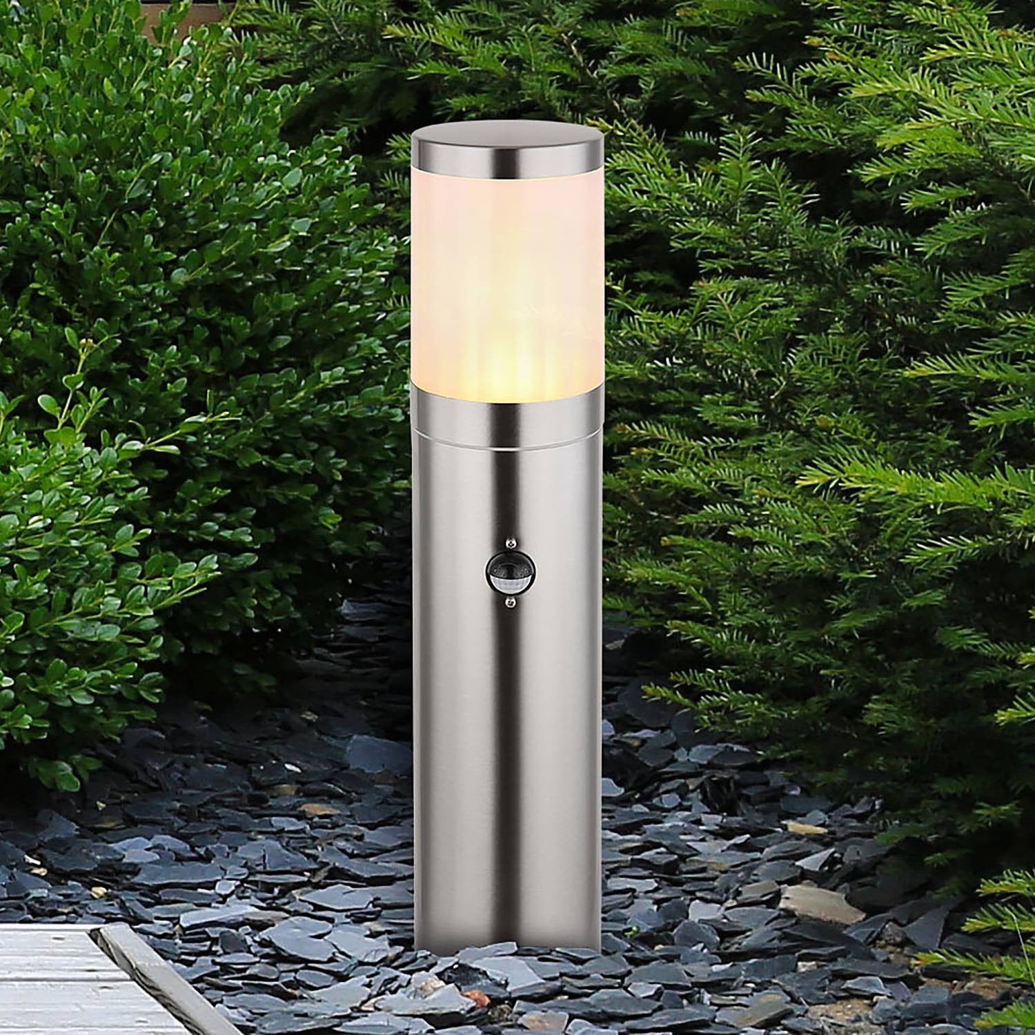 Globo Lighting Xeloo Solar Padverlichting met bewegingssensor, wit/zilver, 50 cm