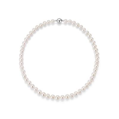 Perlenkette FIRETTI "Schmuck Geschenk Halsschmuck Halskette Perle" Gr. 45, bunt (silberfarben, weiß), Halsketten, Damen, 45, Perlen Silber 925 (Sterlingsilber), Perlen, Silber 925 (Sterlingsilber), Perlenkette, mit Süßwasserzuchtperle
