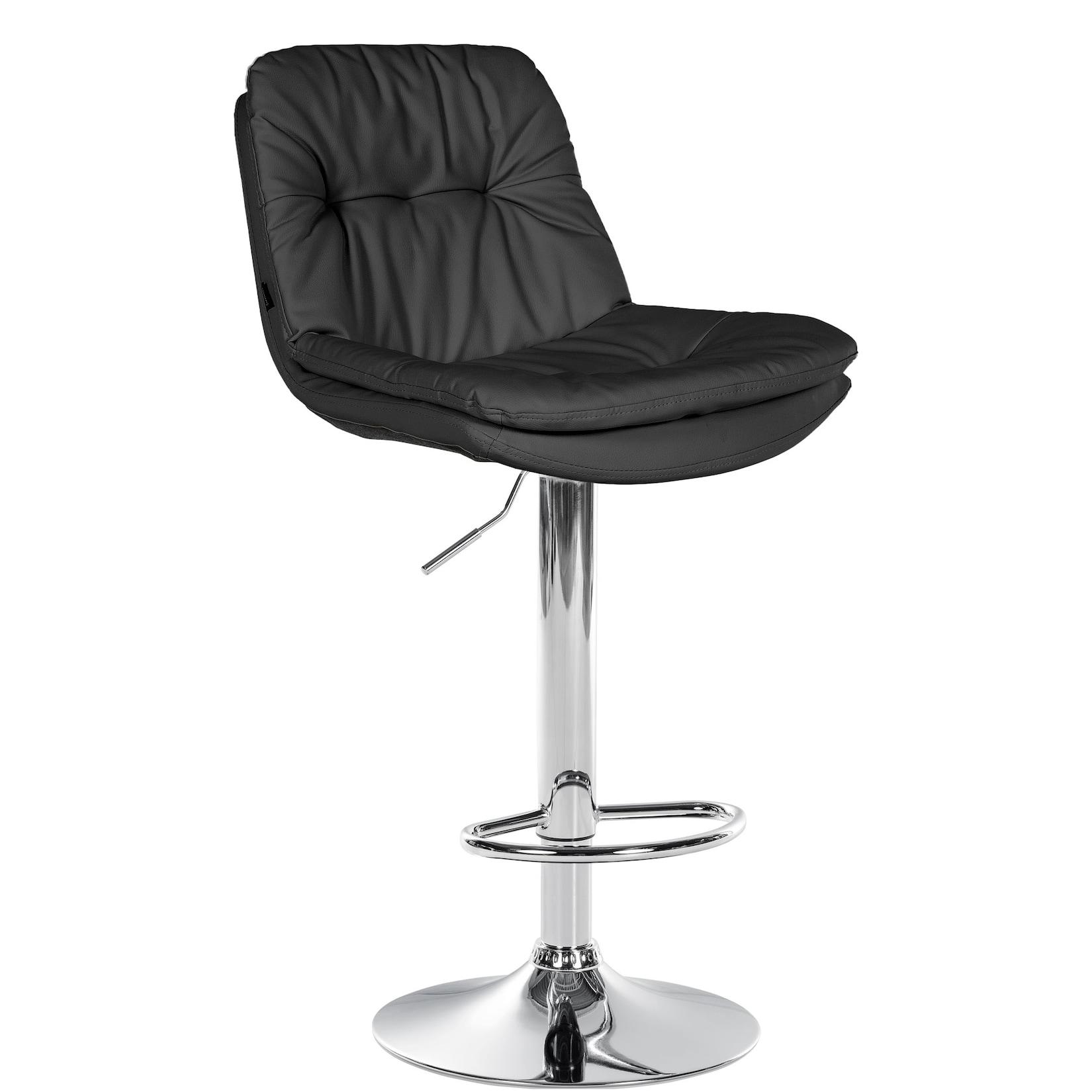 CLP Barhocker Laurel Kunstleder chrom Farbe: schwarz, Material Gestell: Metall in Chromoptik