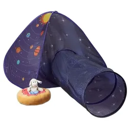 Relaxdays Pop Up Spielzelt Weltraum Weiß,Blau,Schwarz