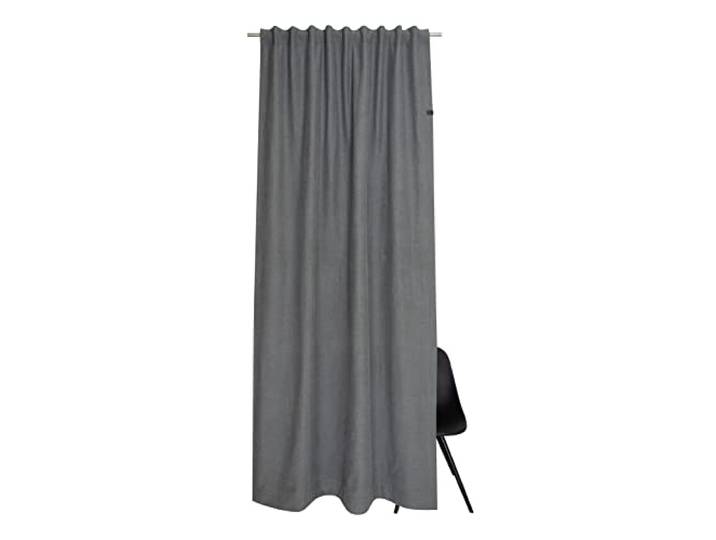 Gardine Solo 130x250 - Vorhang Blickdicht grau Baumwollmix - Vorhänge Wohnzimmer - Dekoschal - Curtains