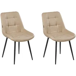 ESSZIMMERSTUHL 2er-Set Kunstleder Beige Melrose