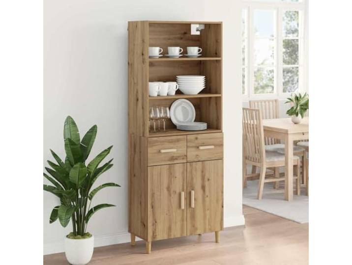KTHLBRH Sideboard Eiche Handwerk 69,5 x 34 x 180 cm Minimalistisches Design für Wohnzimmer oder Esszimmer, modernes rechteckiges Möbelstück