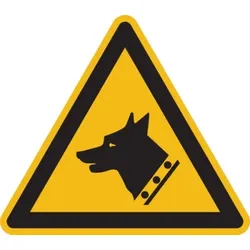 Warnschild, Warnung vor dem Wachhund W013 - ASR A1.3 (DIN EN ISO 7010) - 200x0.45 mm Aluminium geprägt