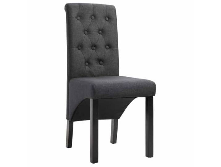 HKLGBVCR Essstühle, 6 Stück, dunkelgrau, Stoff Beine aus Massivholz, weicher Stoff, für Esszimmer oder Küche, 110 kg pro Sitz, einfache Montage