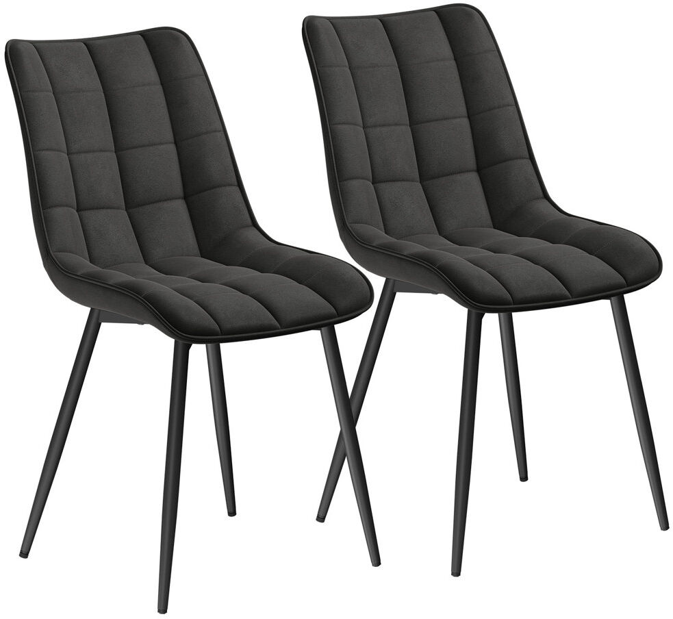 Corrigan Studio Vassar 46.5 cm H Faux Leather Side Chair Anthracite 85.5cm H X 46cm W X 40.5cm D