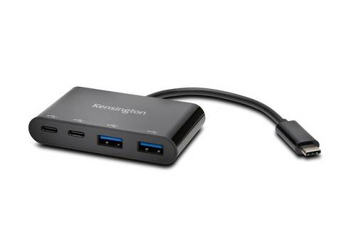 Kensington K39124EU USB-Hub 4 Port USB-A, USB-C USB 3.0 5 GBit/s mit USB-C Stecker Schwarz CH1000 USB-C 4-Port Hub