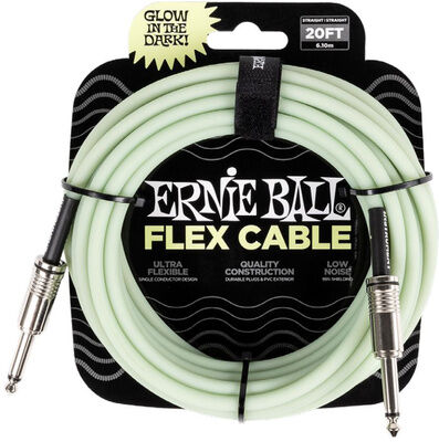 Ernie Ball Flex Cbl 20ft Glow in the Dark Fluoreszierend