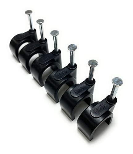 100 stuks zwarte ronde kabelclips type K met spijkerbevestiging 16 mm
