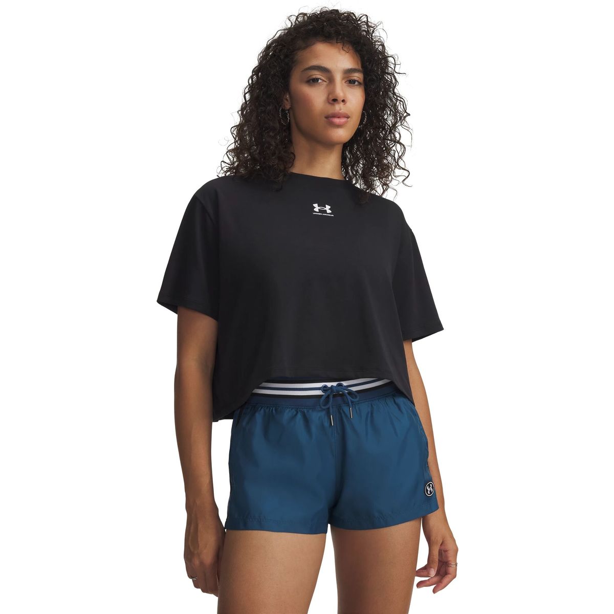 Under Armour Rival Boxy Tee Solid black white (001) S 6011064-001-SM