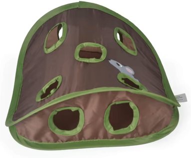 Inspire Curations PeekPounce Foldable Interactive Cat Tunnel Toy gray