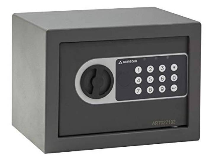 ARREGUI Premier 16501-S0 Coffre-fort en acier avec serrure électronique\, coffre-fort de sécurité pour la maison\, clavier à code programmable\, clé d'urgence 17 x 23 x 17 cm\, 4 L