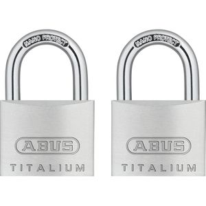 Abus Vorhängeschloss Titalium 64TI/30 Twins, 30mm, 3 Schlüssel,gleichschließend & wetterfest, 2 Stück